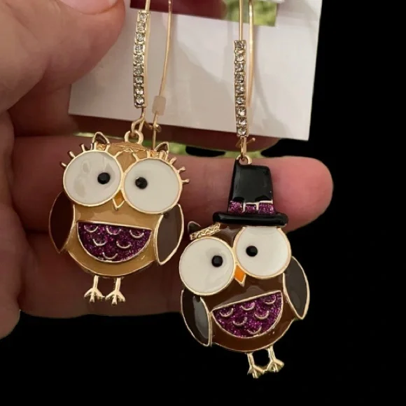 New Betsey Johnson 🦉Drop Earrings - Picture 5 of 9